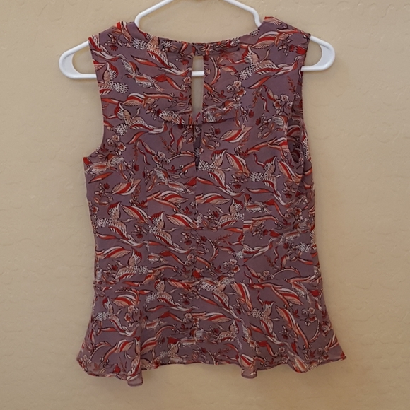 CAbi  Light Purple and Red floral Tunic/Blouse - Picture 3 of 6